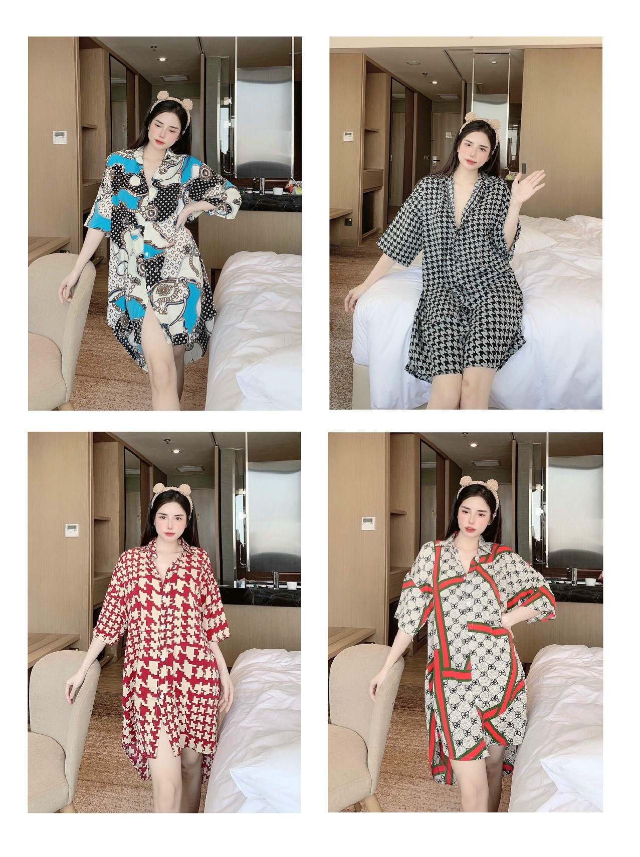 Đầm Ngủ Lụa Mai Ngô - Cổ Sơ Mi