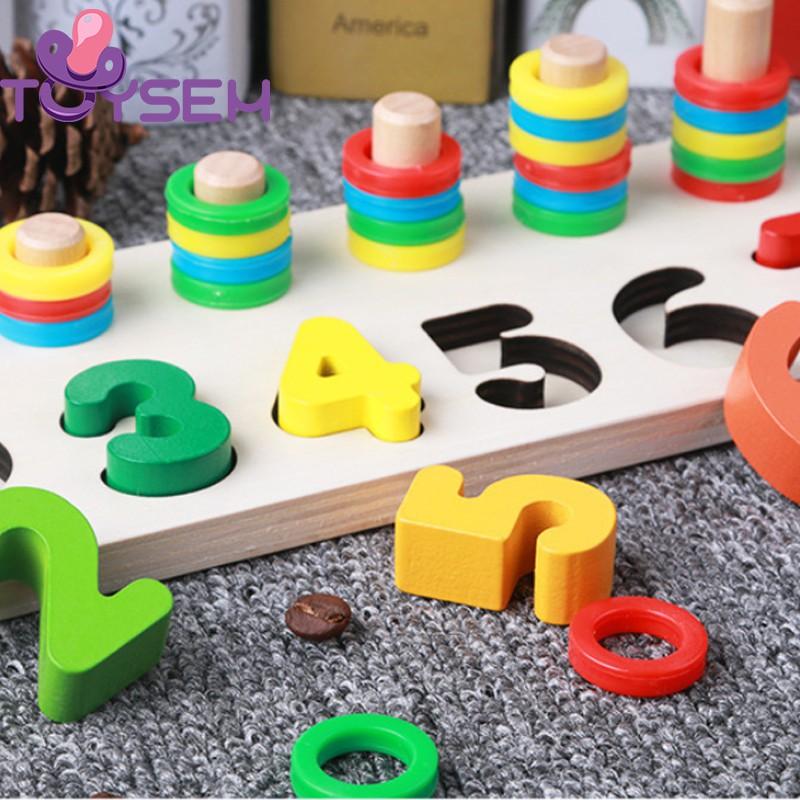 Đồ chơi bảng gỗ xếp ghép hình ghép số 2 dòng tập đếm - Quà tặng sinh nhật học số đếm cho trẻ em