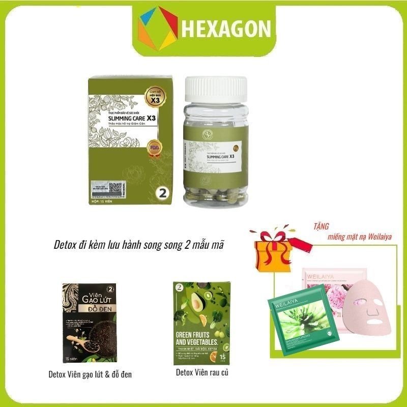 Thực phẩm bảo vệ sức khỏe Thảo mộc cải thiện cân nặng Slimming Care X3 hộp 15 viên - dành cho người béo lâu năm, cơ địa chai lì