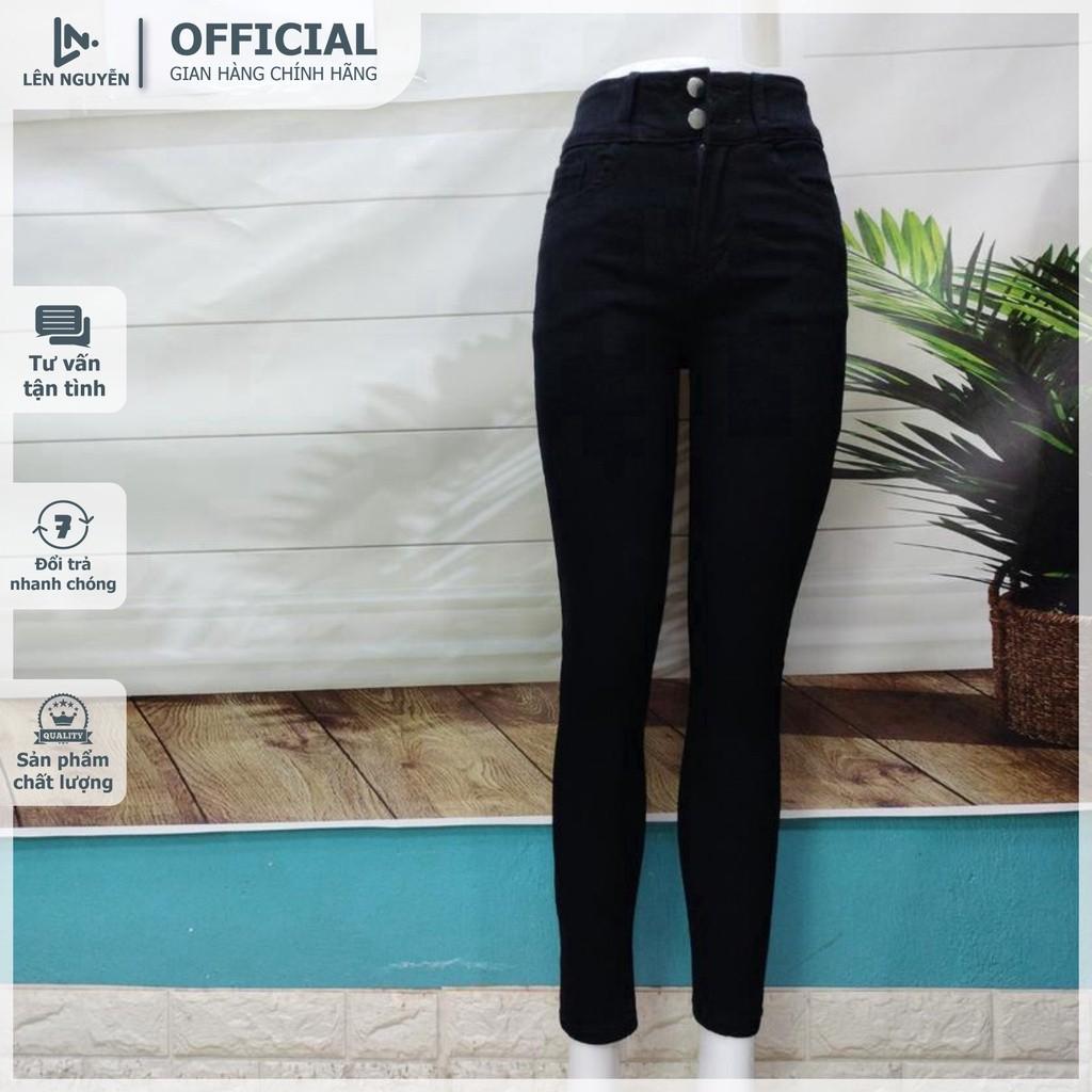 D14_Quần jean nữ, dài, lưng cao, quần bò nữ dáng ôm, quần rin nữ có big size, cho 42kg đến 75kg,LEN NGUYEN STORE - ĐEN RÁCH