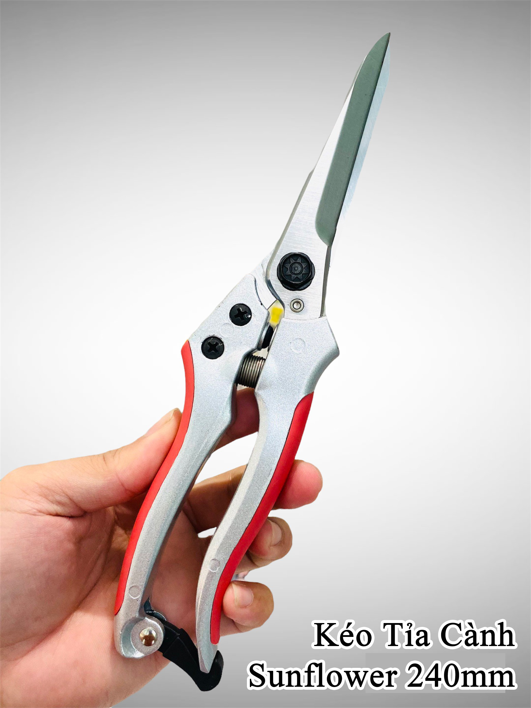 Kéo Tỉa cành KIRERU YOROKOBI Nhật Bản 240mm: Lưỡi Thép Trắng SK 85 - Cán Nhôm | Có Lò Xo Giảm Lực & Chốt Khóa An Toàn - TsubameSanjo Japan Shop