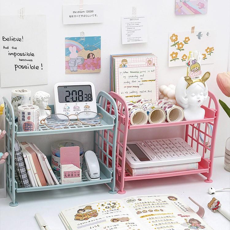 Kệ nhựa mini 2 tầng lắp ghép