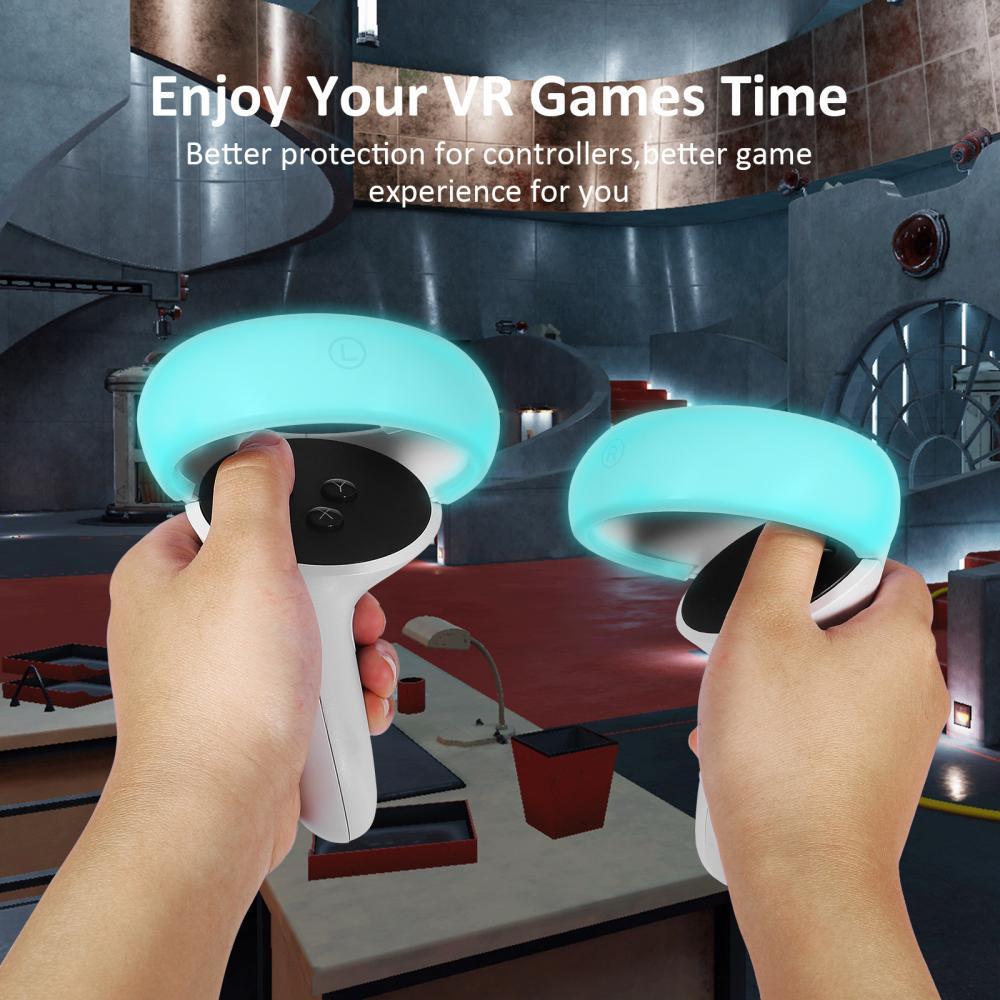 Vỏ vòng bảo vệ cho Oculus Quest 2 Bộ điều khiển Tay cầm Tay cầm chống cháy silicon cho Oculus Quest 2 Phụ kiện Màu sắc: trong suốt