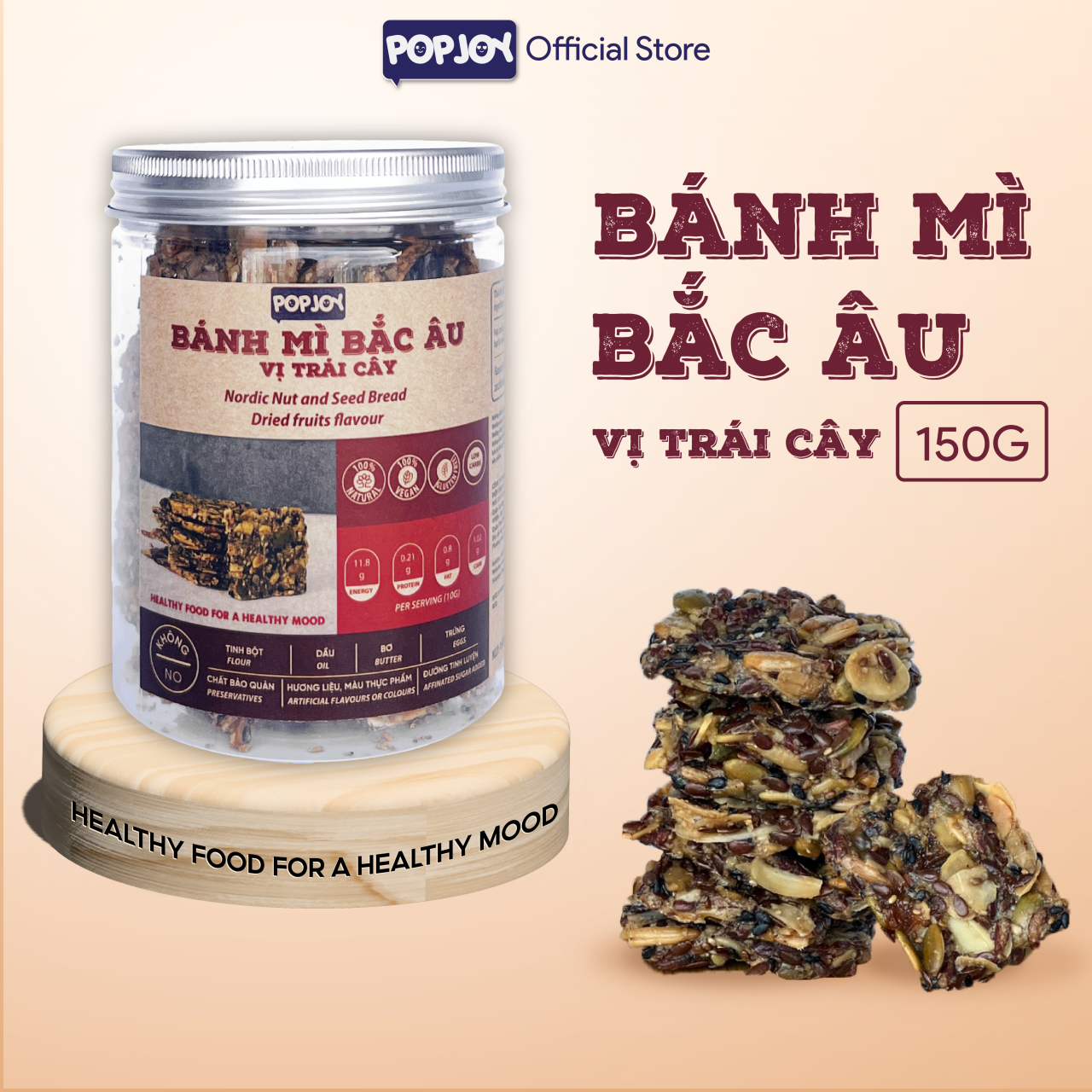 BÁNH MÌ GIÒN BẮC ÂU 150g- Vị Trái Cây- Siêu Hạt, Thuần Chay, Không Đường, Ăn Kiêng, Giảm Cân, Healthy,Eat Clean, LowCarb