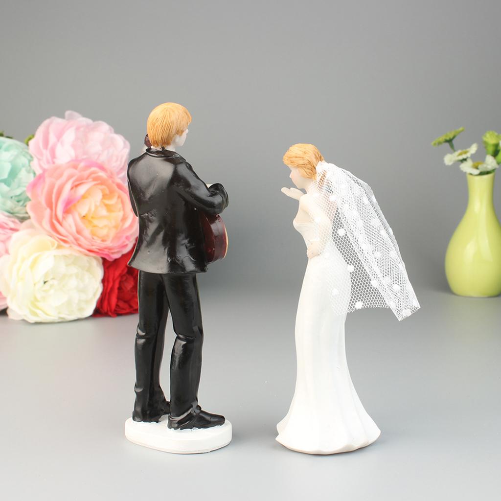 Romantic Resin Bride & Groom Wedding Cake Stand Decor Figurine Decor