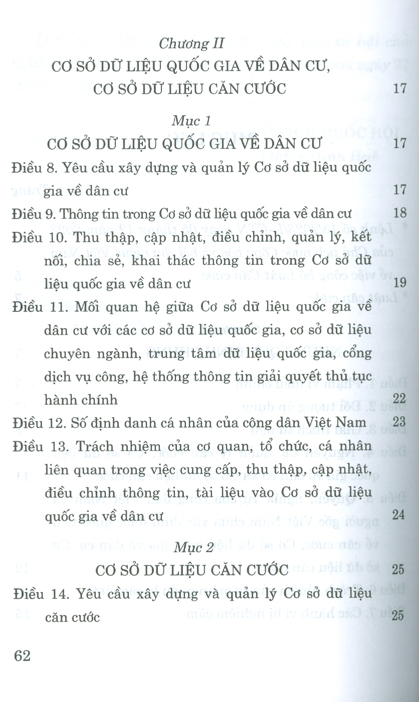 Luật Căn Cước (Hiệu lực thi hành từ ngày 01 tháng 07 năm 2024)