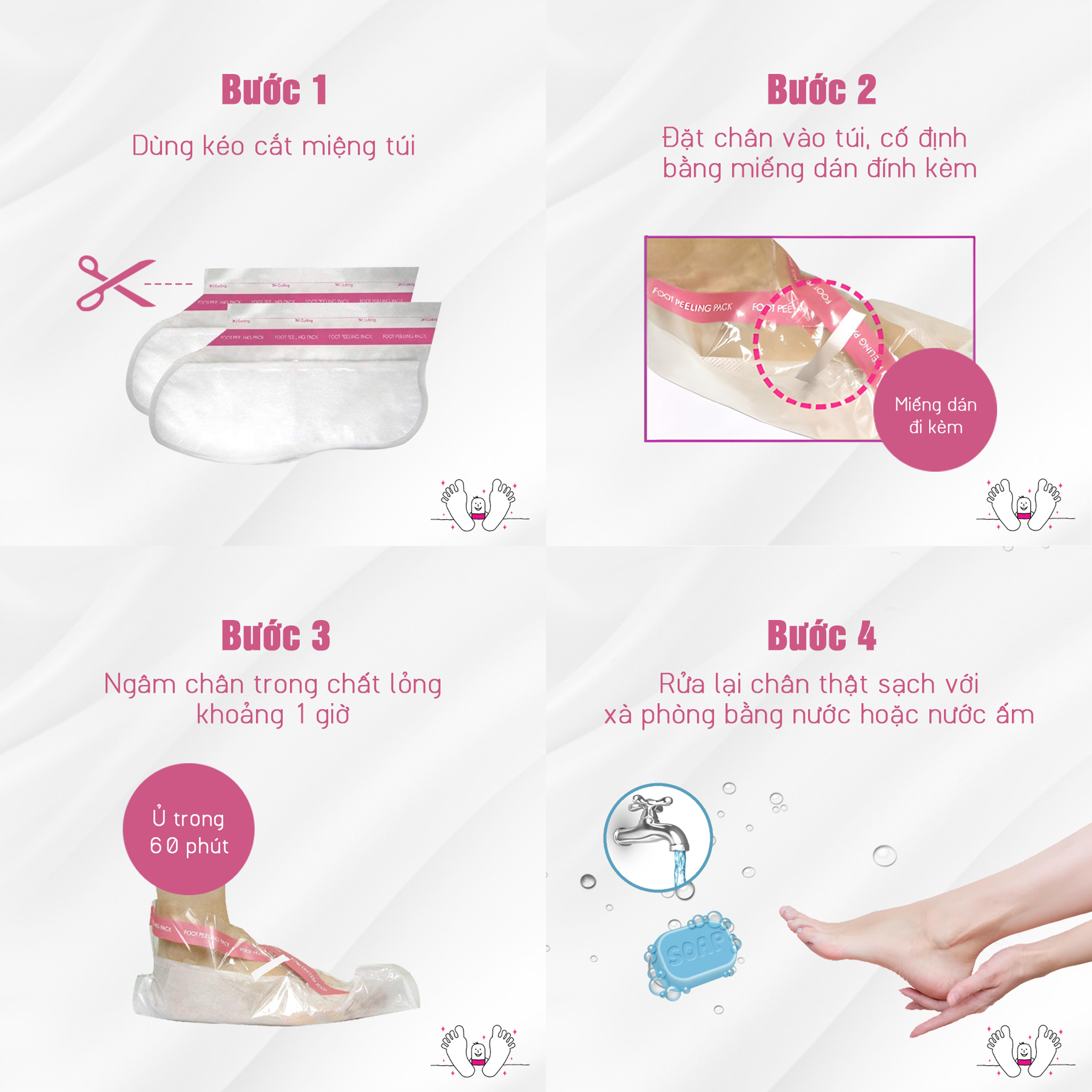 Túi ủ tẩy tế bào chết, dưỡng ẩm chân PERORIN - Nhật Bản - Chính hãng - Hộp 2 túi