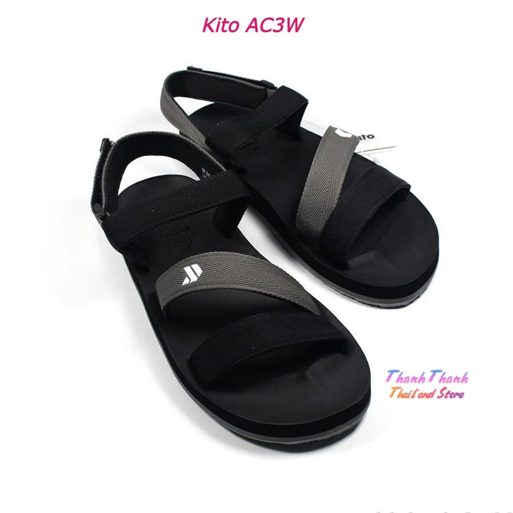 Dép sandal nữ Kito Thái Lan AC3W , Sandal học sinh, quai dán, đế cao su mềm đi êm chân, không hôi chân