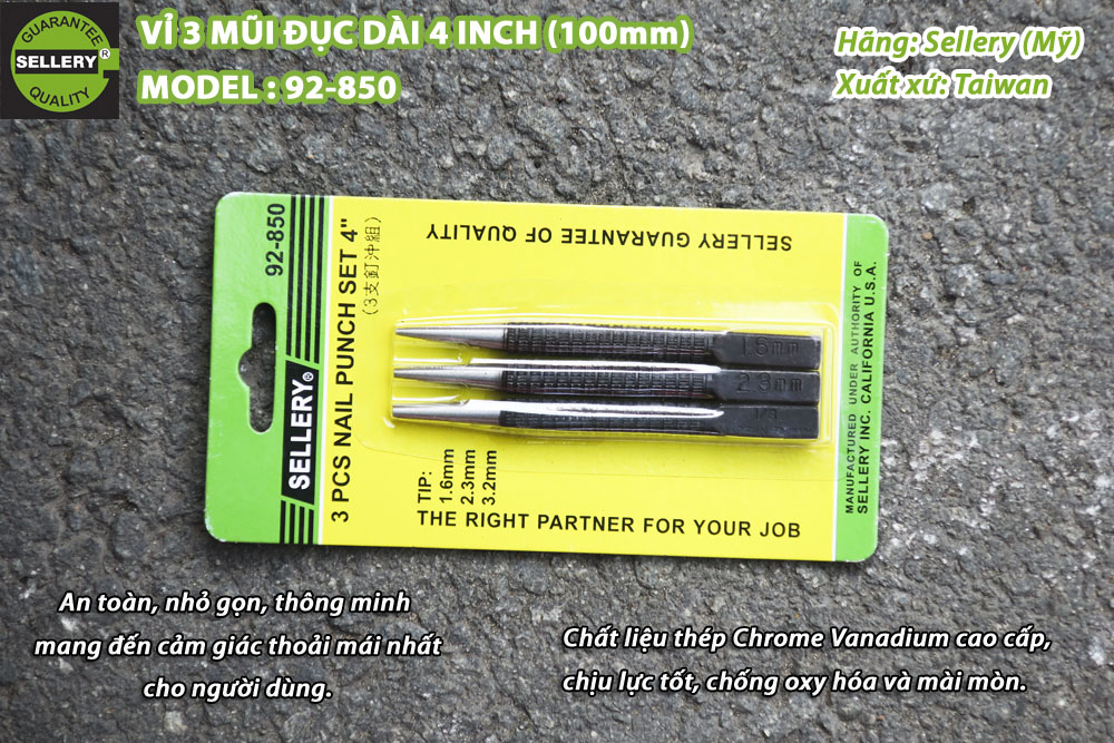 Bộ Mũi Đục Sellery 92-850