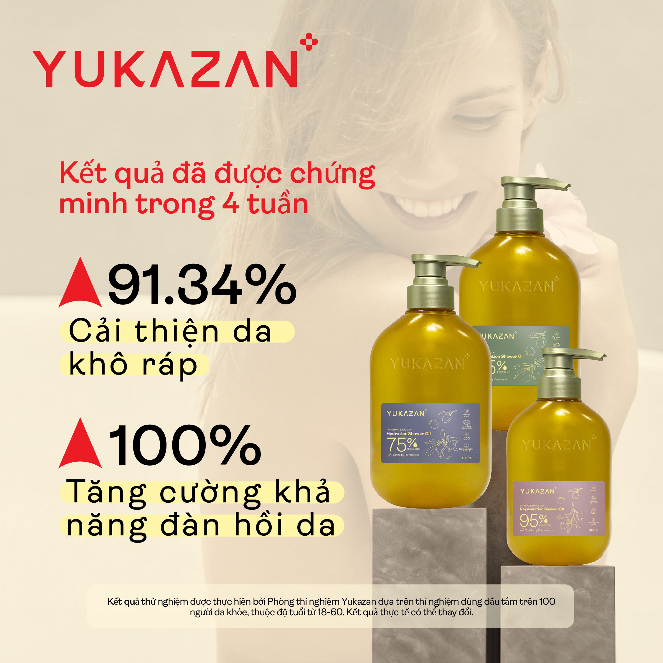 Dầu Tắm Yukazan Hydration 75% 100ML - Tinh dầu trái sung Mỹ, olive và bơ hạt mỡ dưỡng ẩm giúp da mềm mịn