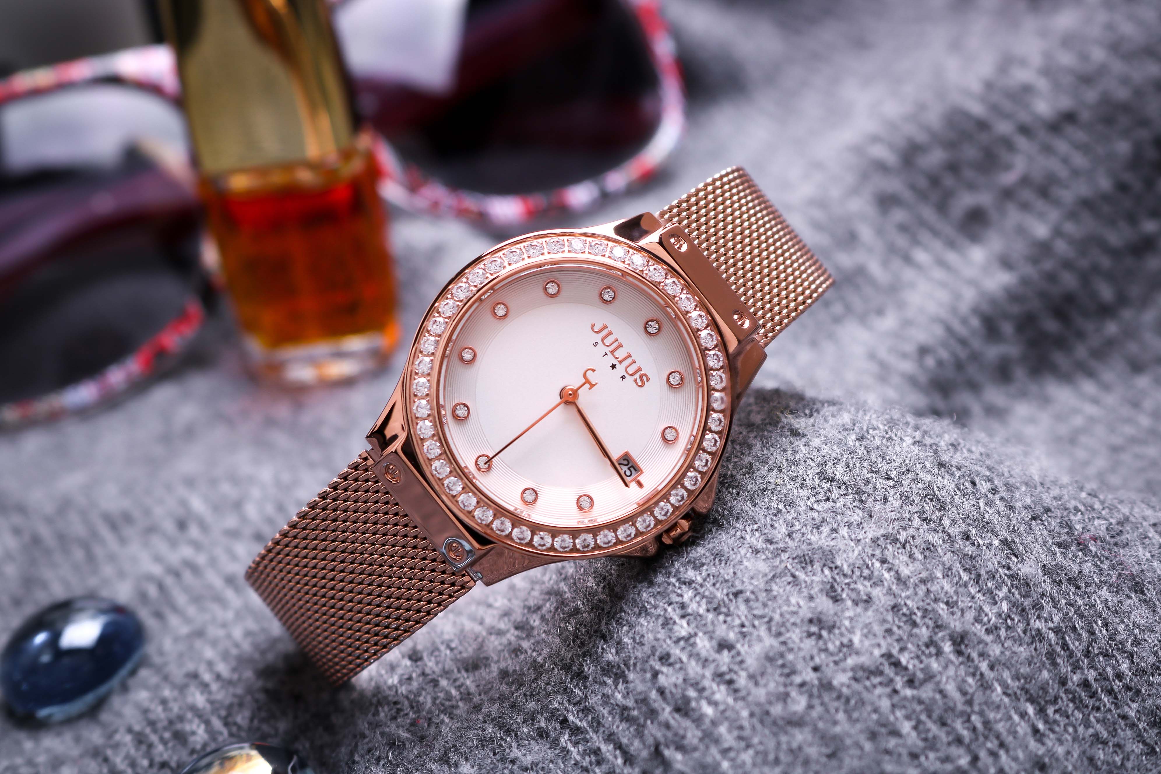 Đồng Hồ Julius Star JS-040 Sapphire Tặng Kèm Viền Mặt Đồng Hồ