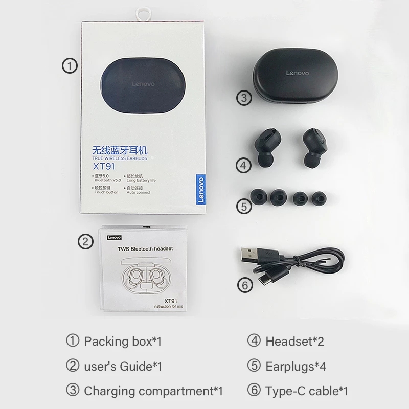 Tai nghe Bluetooth Lenovo XT91 - Hàng chính hãng