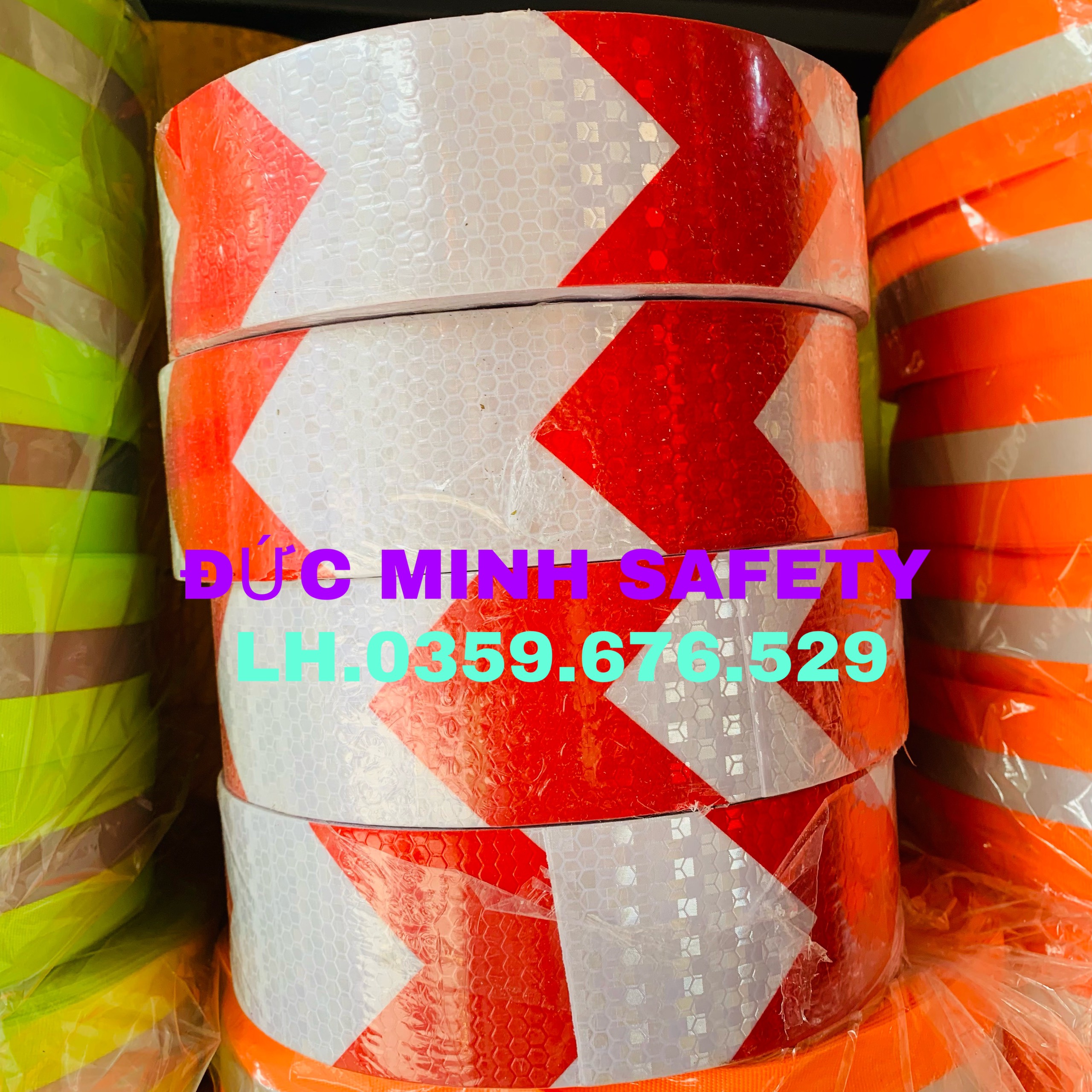 Decal Phản Quang Mũi Tên Trắng - Đỏ Khổ 5cm x 45 mét