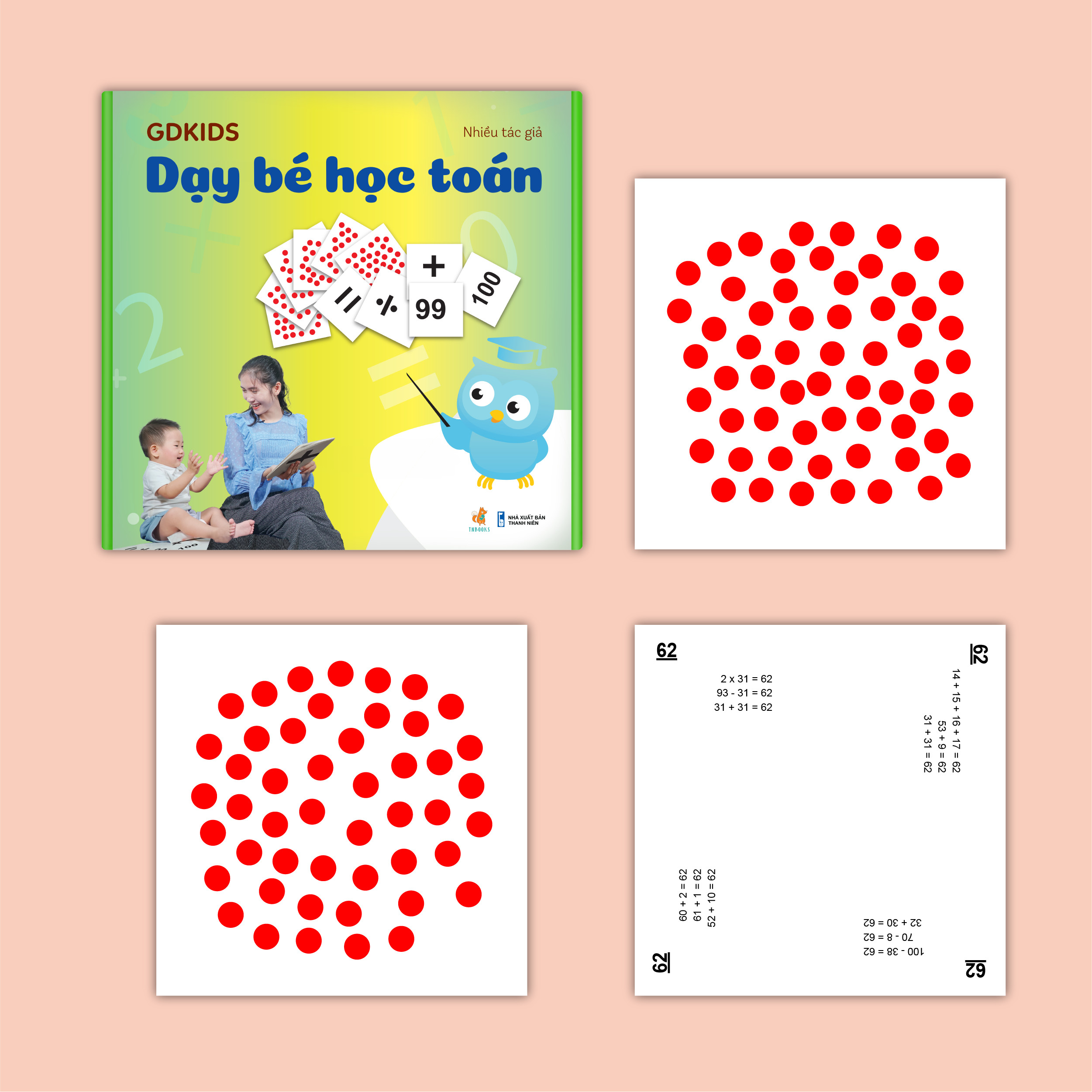 Combo Bộ Thẻ Flashcard Nâng Cao Cho Bé (Bộ 300 Thẻ Tiếng Việt + Bộ 109 Thẻ Toán + Bộ 300 Thẻ TGXQ) Thẻ Chuẩn Glenn Doman Hoa Kỳ 