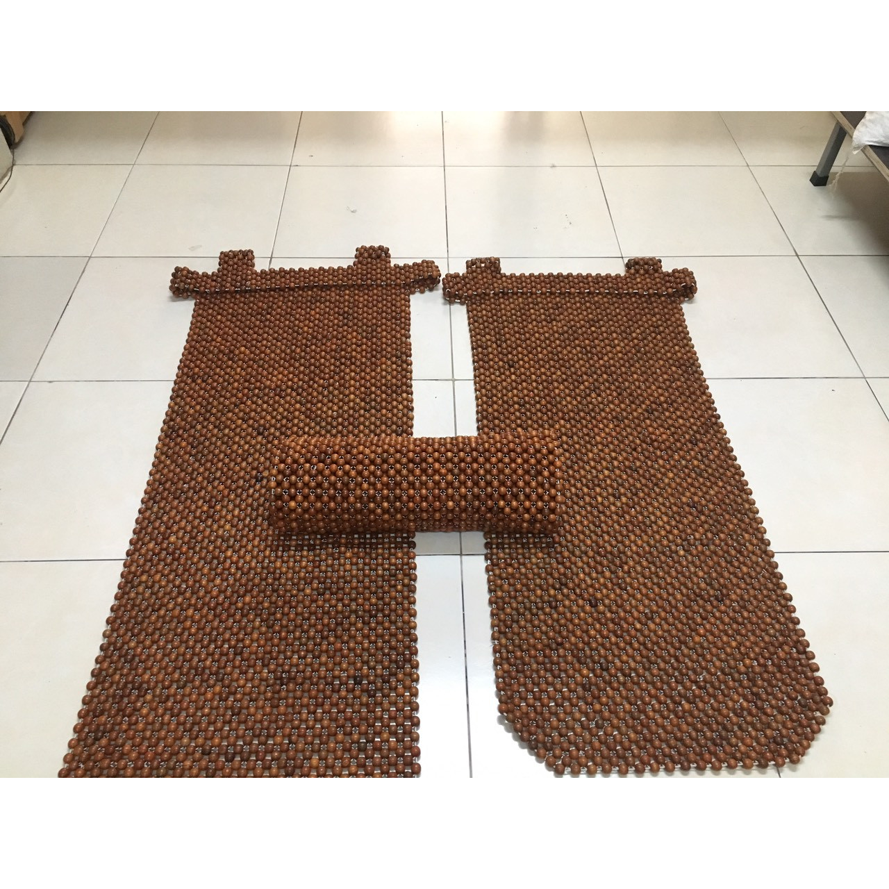 Combo 3 Đệm Khoác Ghế Ô Tô Hạt Gỗ Hương Mộc
