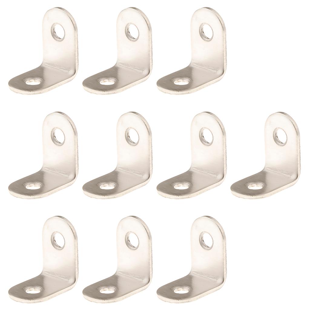 10pcs Corner Brace L Bracket Corner Bracket , Right Angle Brace Brackets Fastener, Stainless Steel, 20/25/30/40/50/65/85/100/125mm