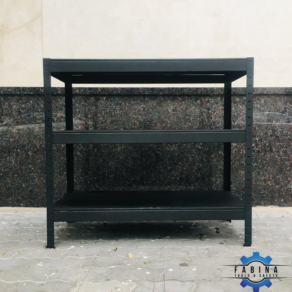 Kệ 3 tầng tấm thép màu đen 100cm