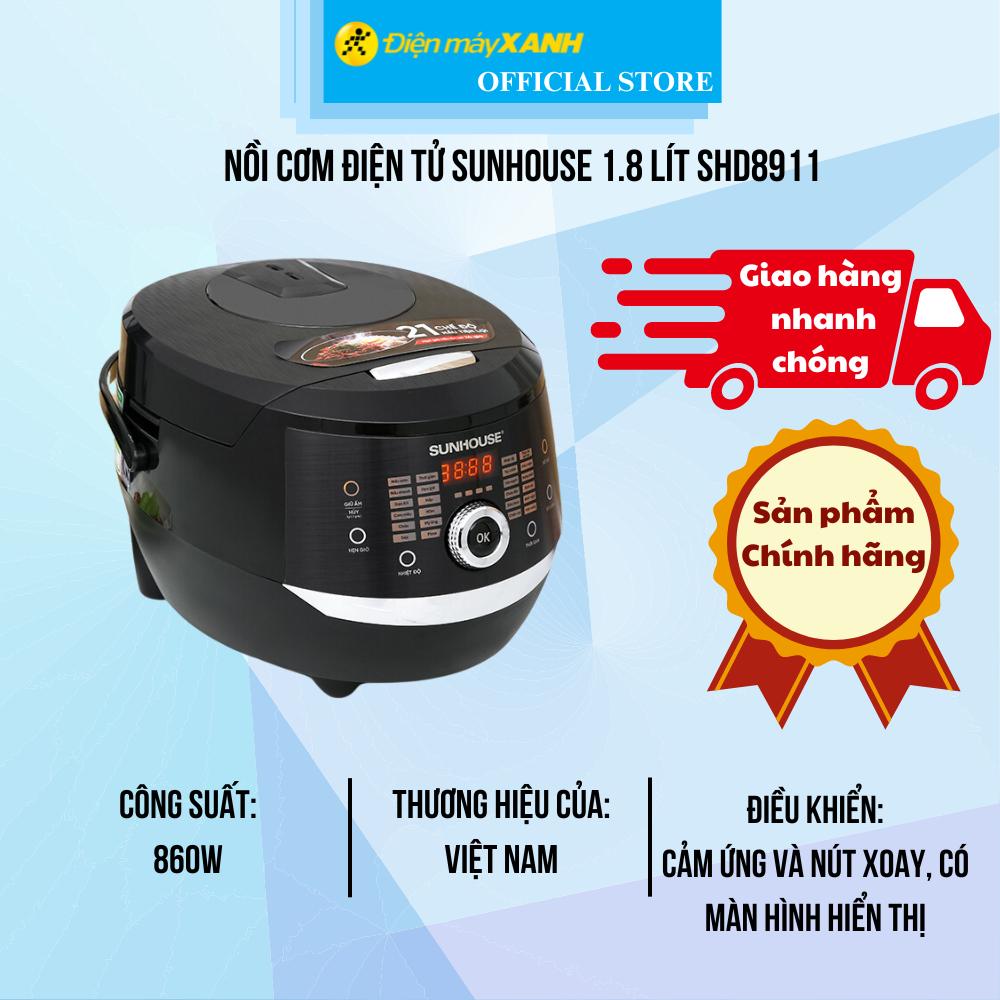 Nồi cơm điện tử Sunhouse 1.8 lít SHD8911 - Hàng Chính Hãng