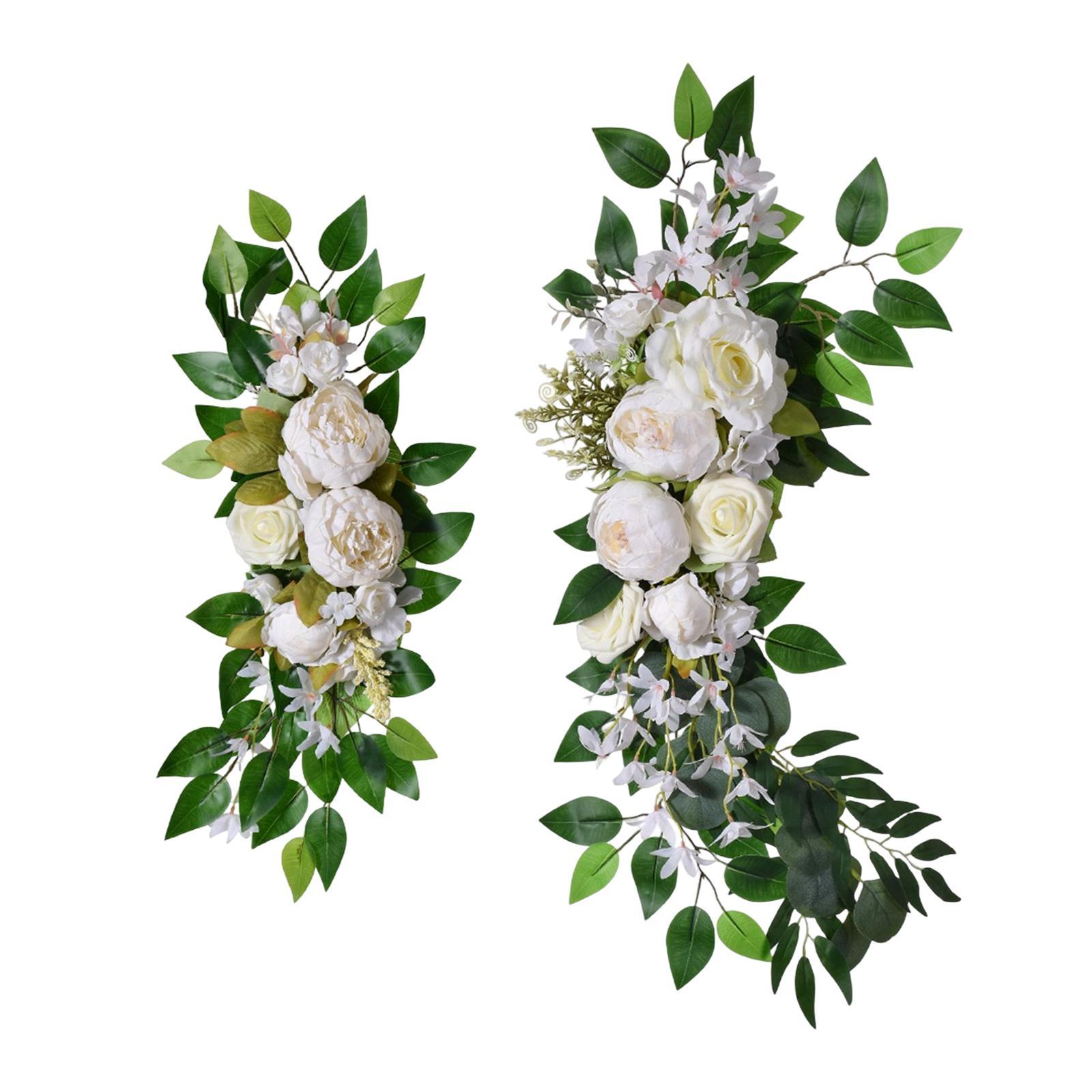 2x Hanging Artificial Flower Arch Decor Decorative for Wedding Background