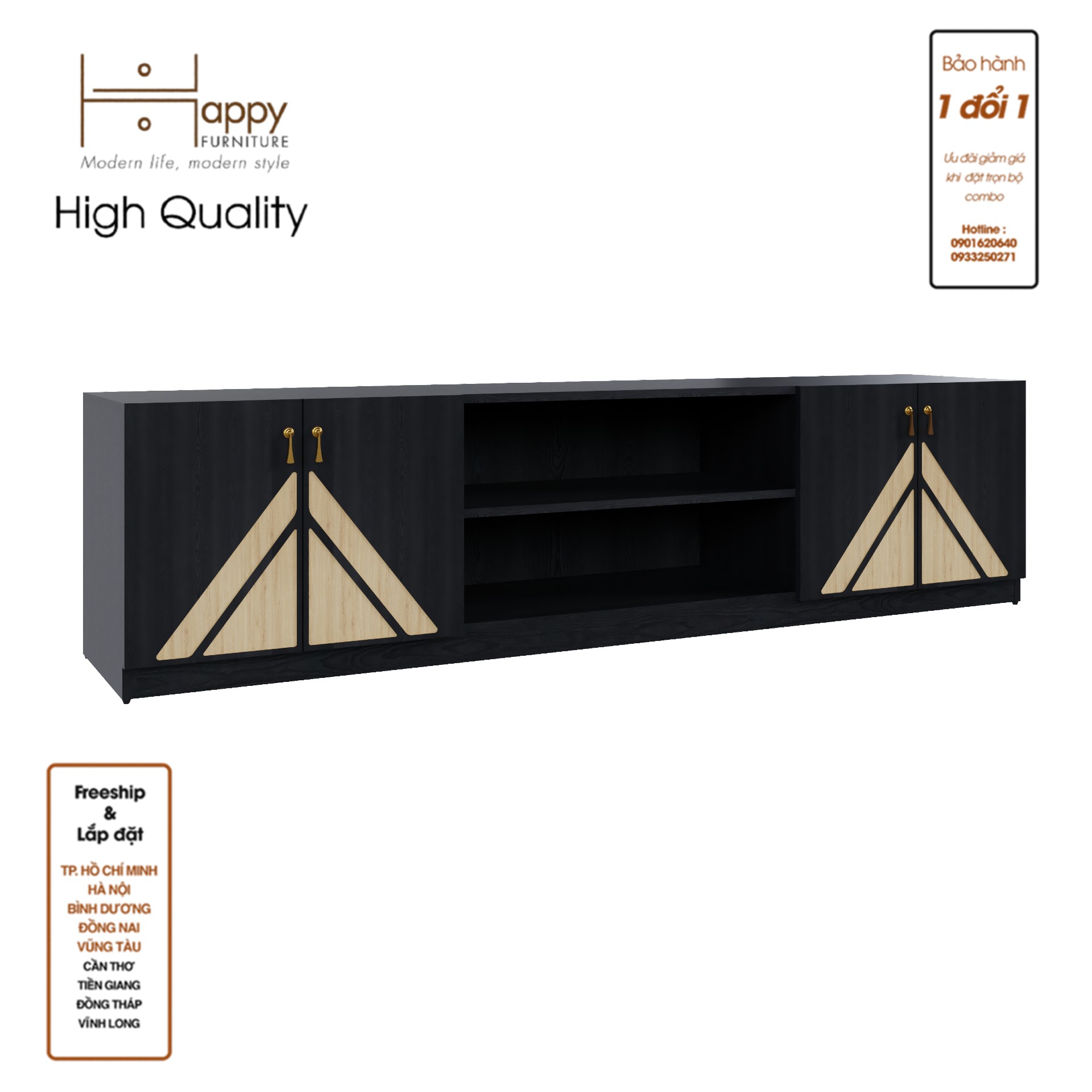 [Happy Home Furniture] CHARIS, Kệ TV 4 cửa mở, 200cm x 40cm x 50cm ( DxRxC), KTV_029