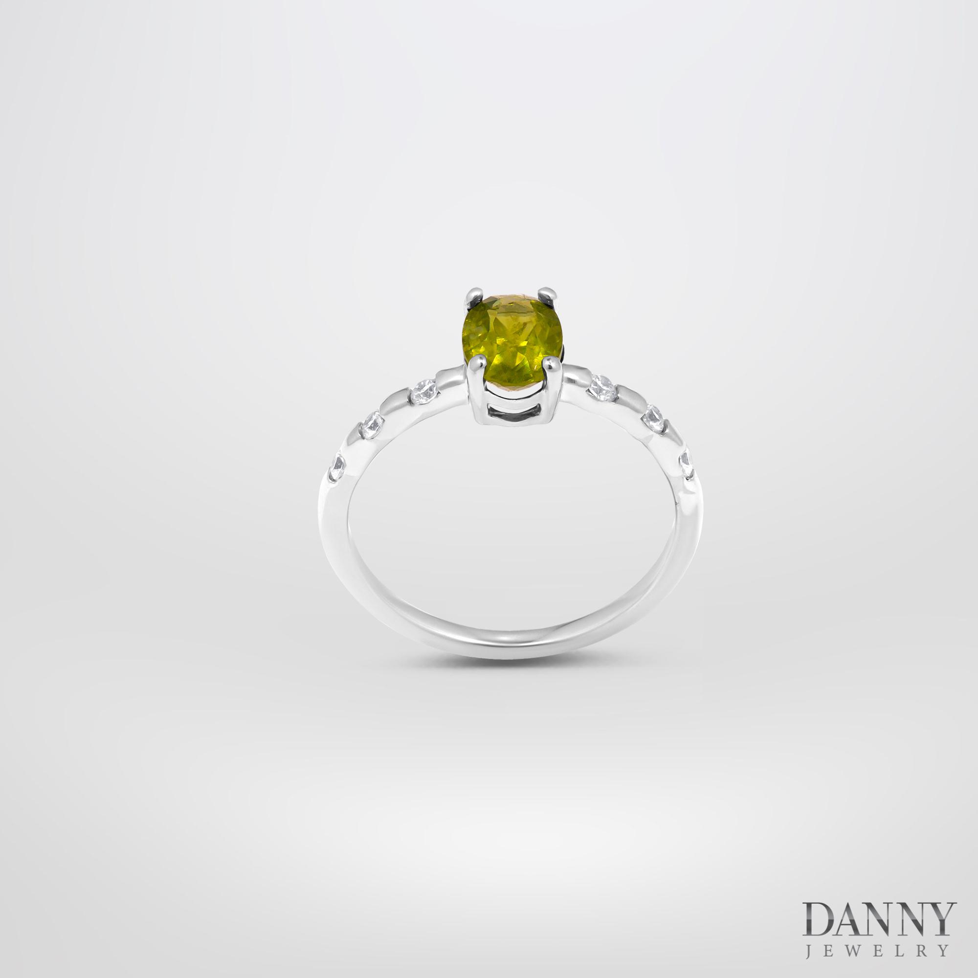 Nhẫn Nữ Danny Jewelry Bạc 925 Xi Rhodium Đá Peridot & CZ N0107