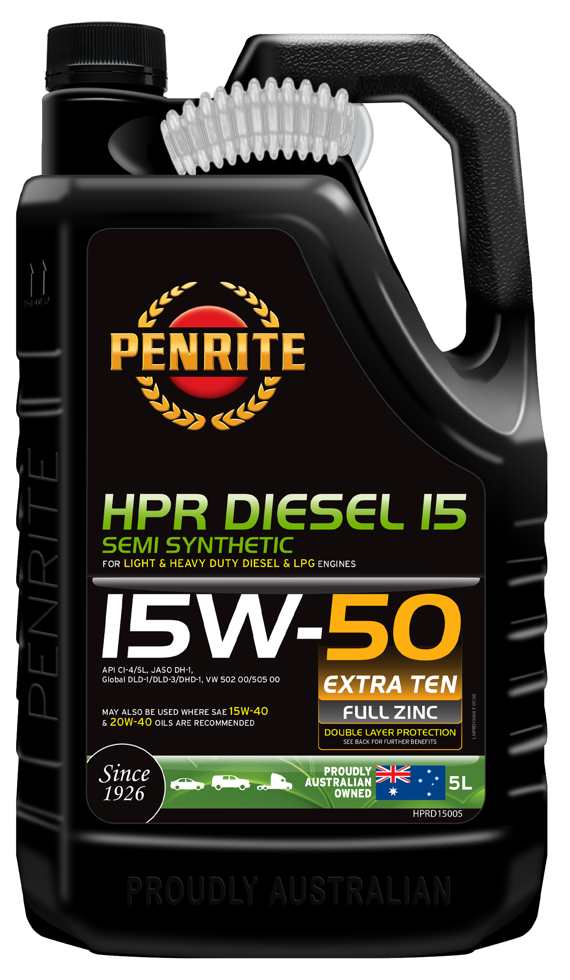 PENRITE - Dầu nhớt động cơ ô tô máy dầu HPR DIESEL 15 15W-50 (bán tổng hợp) 5 Lít