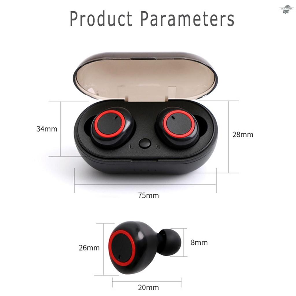 Y50 BT5.0 True Wireless Headphones Sport Headset Touch Control Mini Earbuds In-ear Earphones with Mic Charging Case