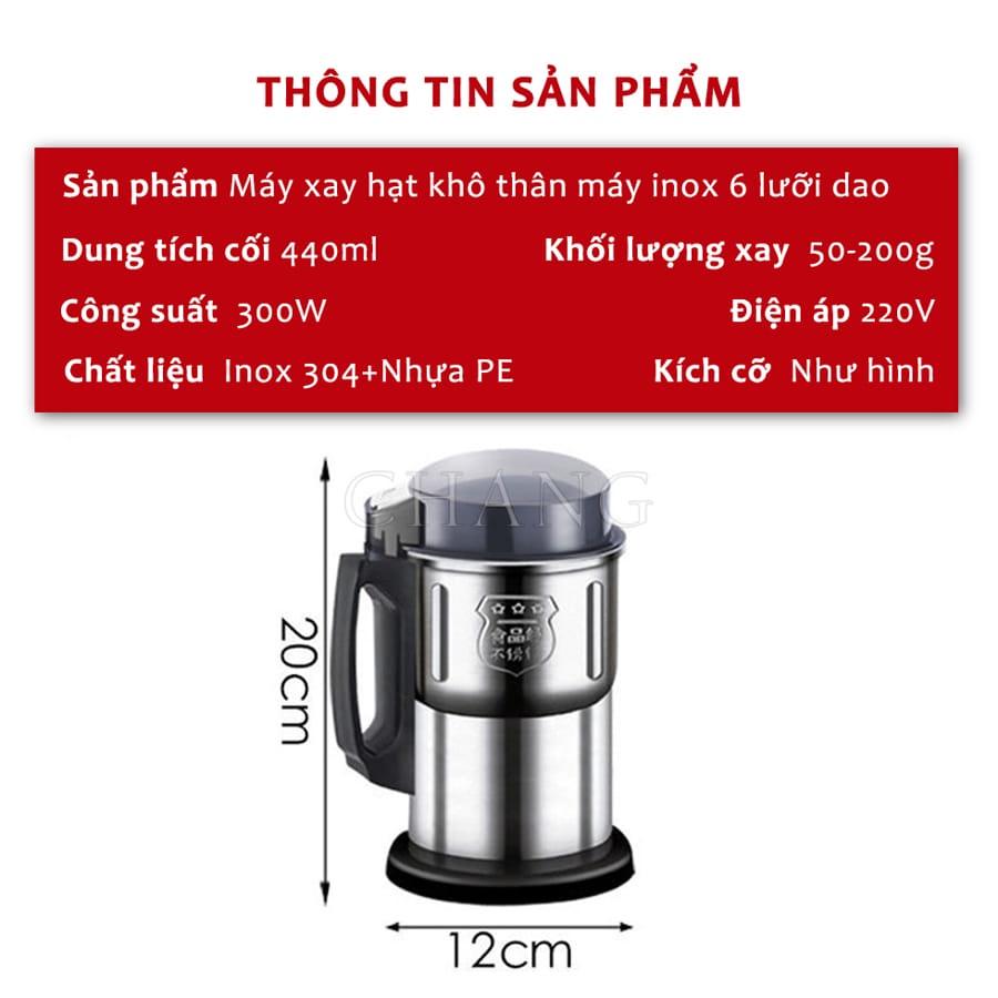 Máy Xay Hạt Khô Ngũ Cốc KOEN Công Suất 300W Lưỡi Dao 6 Cánh Thân Máy Bằng Thép Không Gỉ