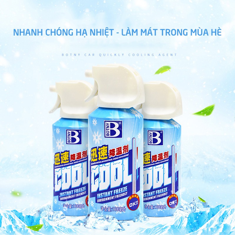 Bình xịt làm lạnh tức thời ô tô xe máy Instant Freeze Cool 260ml - Làm lạnh nhanh, khử mùi hiệu quả