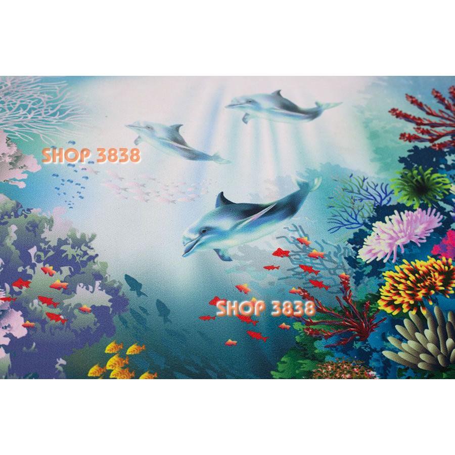 Thảm Lót Sàn Chùi Chân Họa Tiết 3D Cá Heo