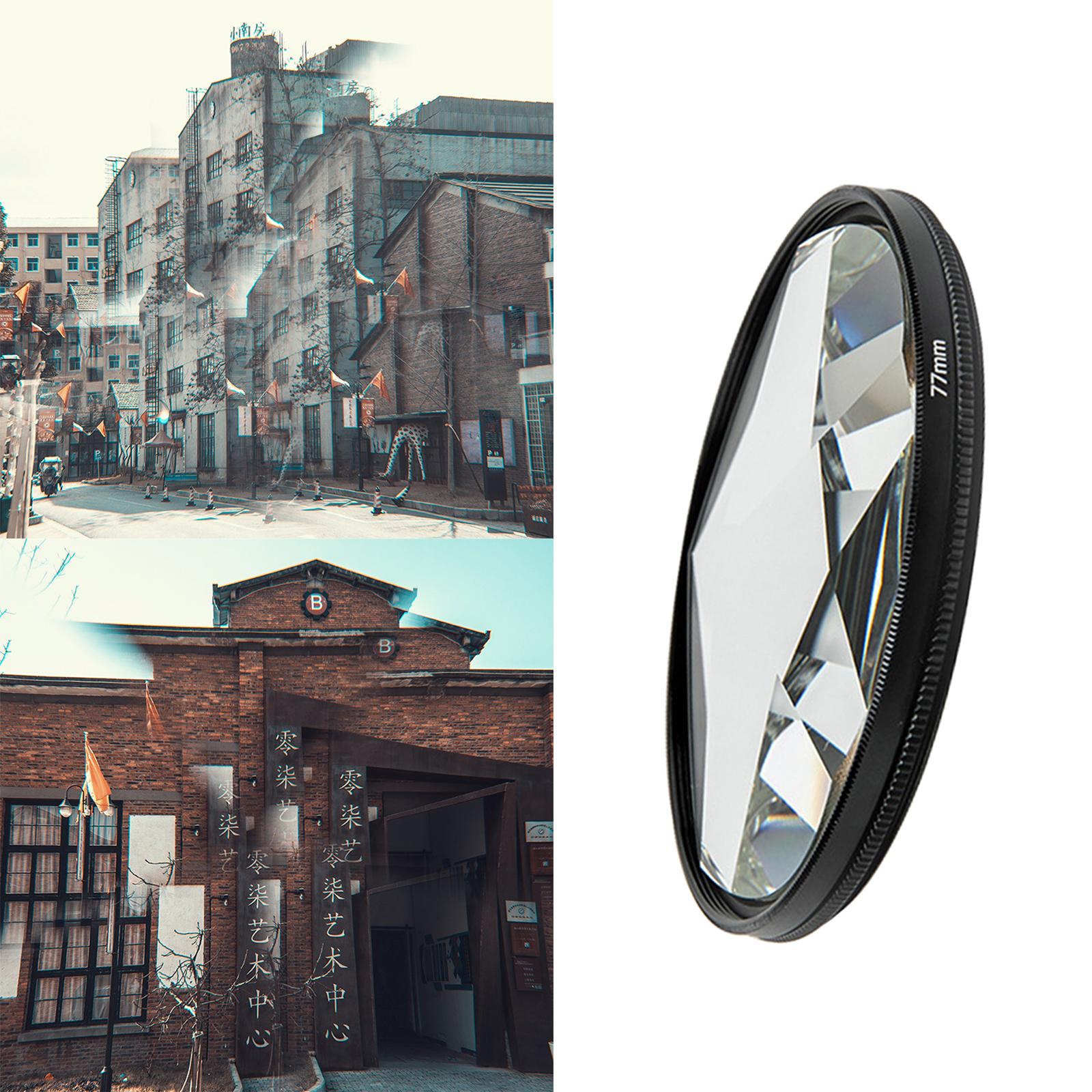 77mm Handheld Round Pentacle Kaleidoscope Glass Prism Camera Glass Filter