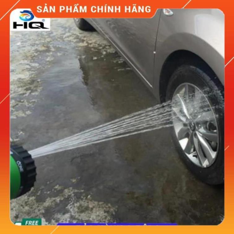 Vòi xịt rửa xe,Vòi phun nước tưới cây tăng áp thông minh 8 chế độ 815576-1 (cút vàng,nối xanh - dây xám)