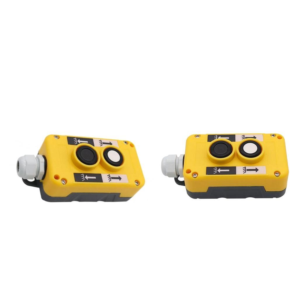 2Pieces COP2B Crane Button Switch Box Rainproof Durable Plastic Yellow