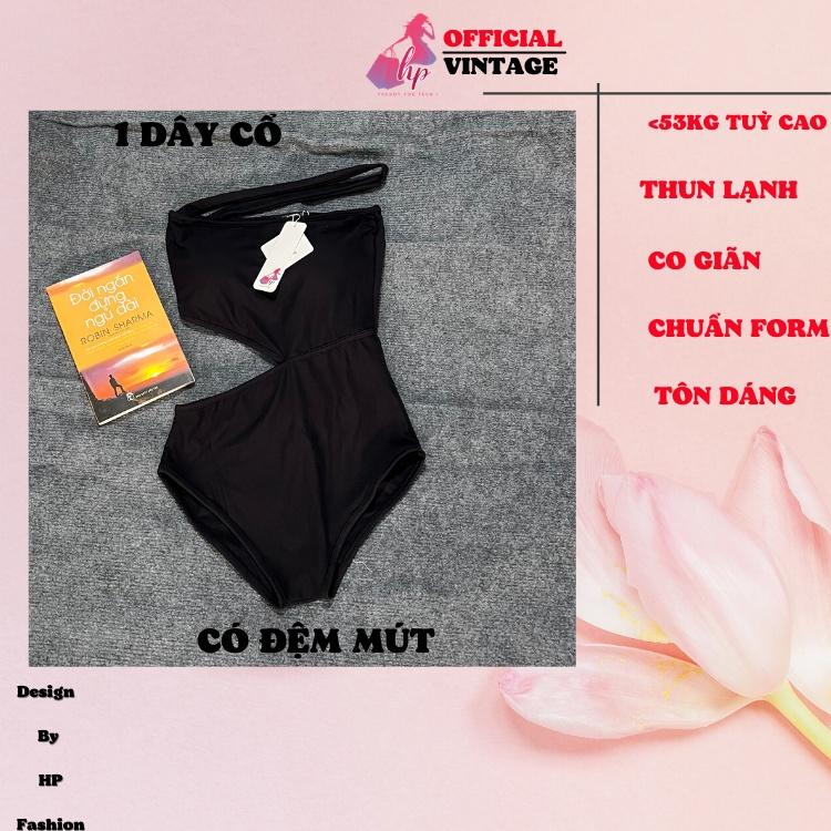 Bộ đồ bơi đi biển khoét eo ôm body 1 dây thun lạnh chuyên dụng có đệm mút VD325