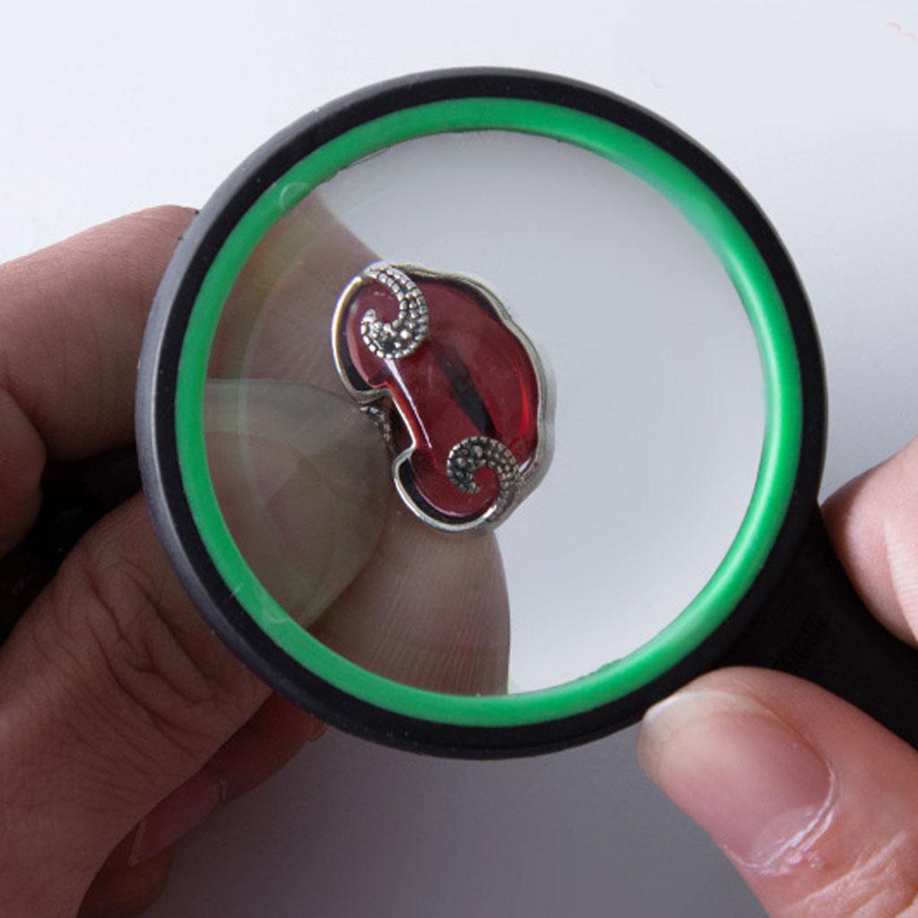 Lightweight Magnifying Glass Jewelry Loupe Handheld Rubber Tool