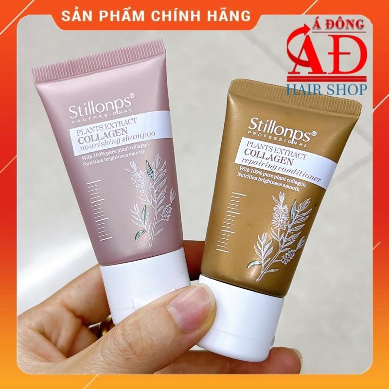 CẶP DẦU GỘI XẢ DƯỠNG SINH STILLONPS COLLAGEN PHỤC HỒI MỀM MƯỢT TÓC MINI 30ML*2