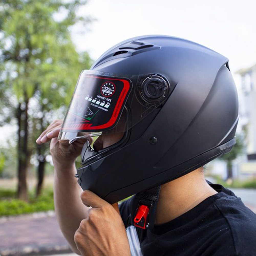 Nón Fullface Moto AGU _ K38 Kính trà chống bụi, chống chói đi đêm được