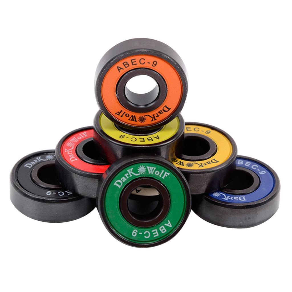 8 Packs 22mm Standard Steel Bearings for Skateboard/Scooter/Roller Skates