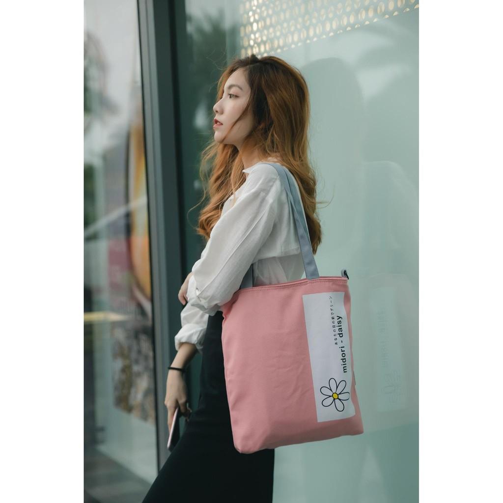 Túi tote đeo chéo mini nữ MIDORI DESIGN siêu bền đẹp 100% cotton tiện lợi