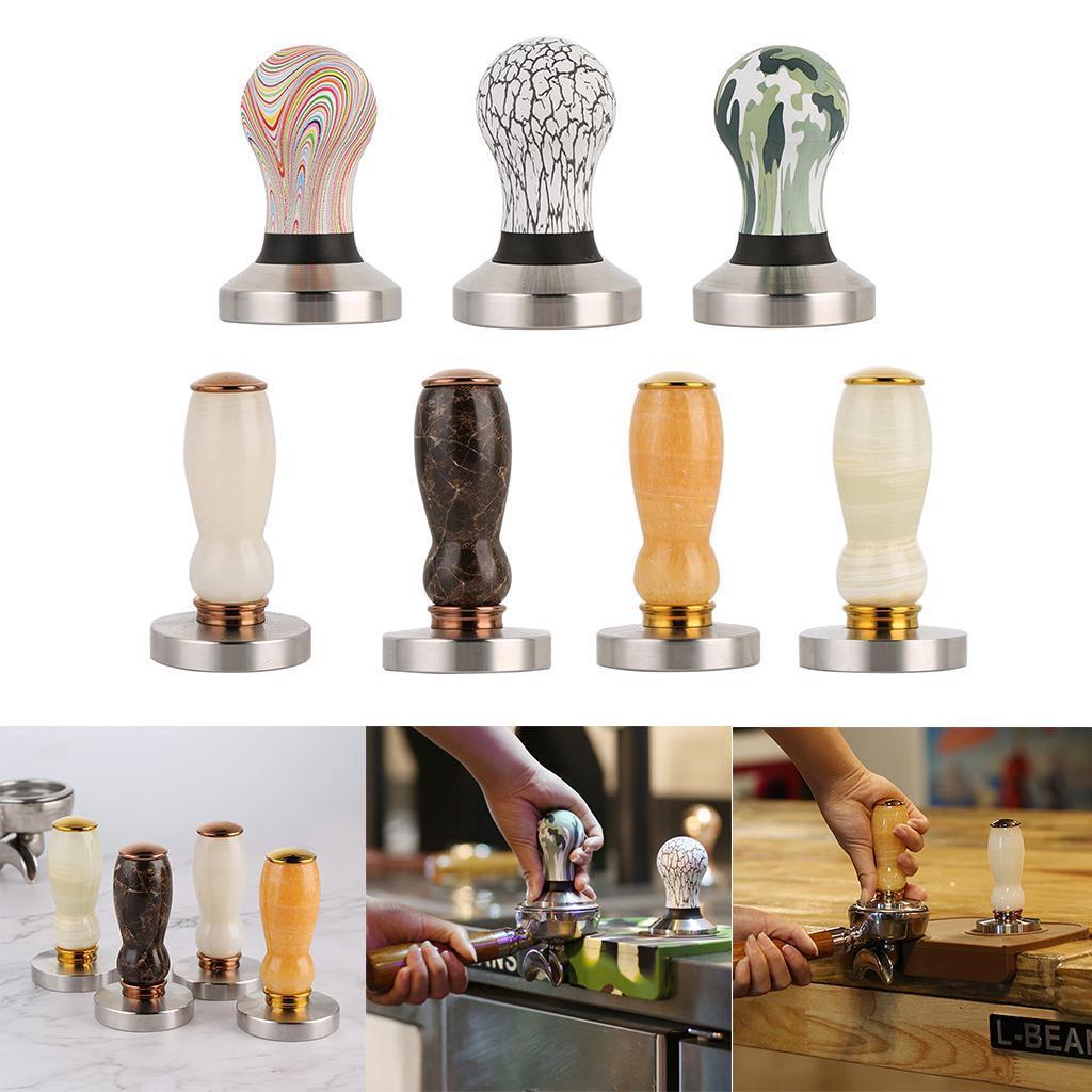 Stainless Steel Coffee Tamper Machine Espresso Press Flat Base 58mm Dia.