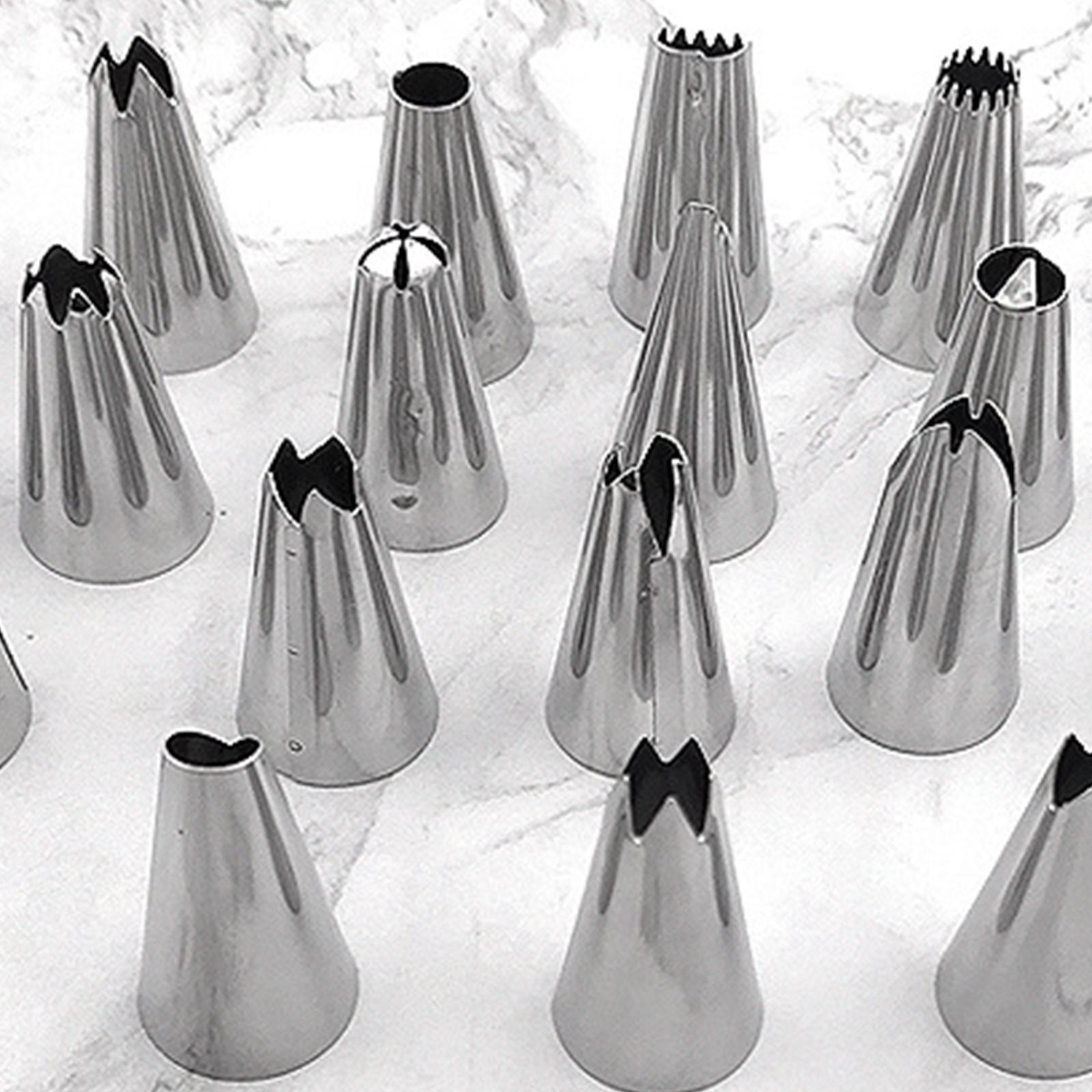 Bộ 22 Món Dụng Cụ Trang Trí Bánh Gồm Đui Bắt Bông Kem Bằng Thép Không Gỉ, túi đựng kem