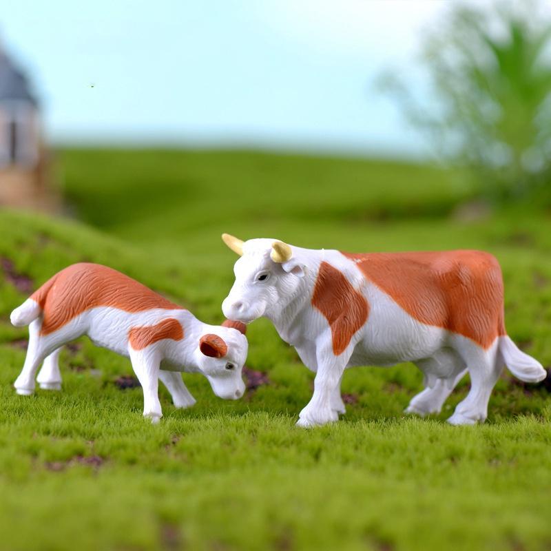 Tiểu cảnh mini ️ Mô hình con vật trang trại và bác nông dân trang trí sân vườn, tiểu cảnh, bàn làm việc