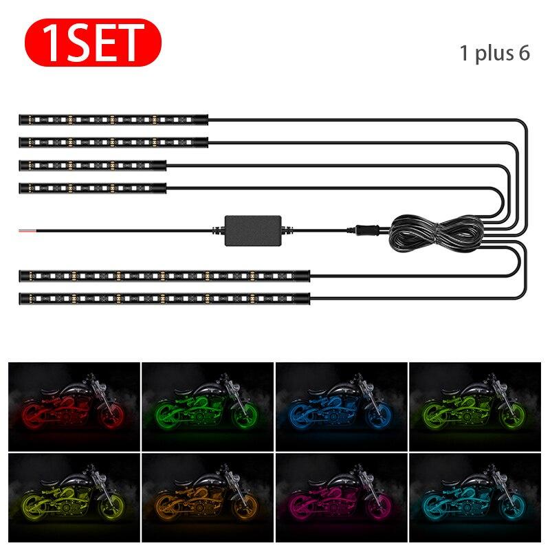 Đèn LED khí quyển cho xe máy Đèn trang trí Điện tử trang trí Miễn phí uốn cong Chống va đập Chống thấm nước Xe tải ô tô đa năng Đèn điều khiển ứng dụng 5050SMD Đèn RGB