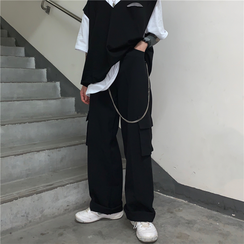 (KÈM ẢNH THẬT} Quần ống rộng nam nữ đen túi hộp ulzzang unisex form rộng oversize kaki Hàn street style streetwear