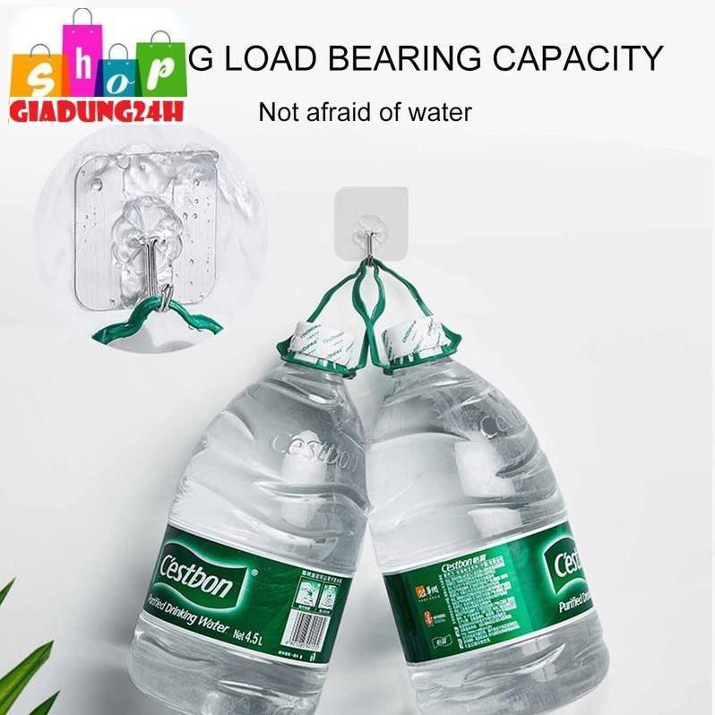 Móc dán chịu lực TRONG SUỐT-Móc Dán Tường Siêu Dính Trong Suốt Chịu Lực Tốt 6x6 cm