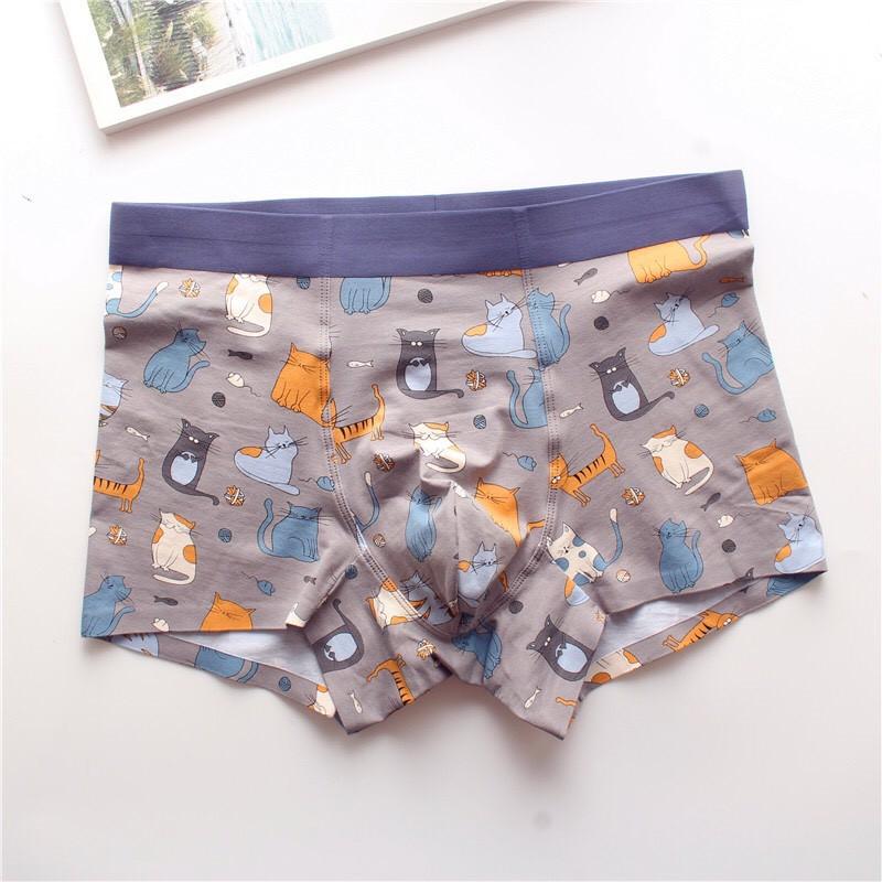 QUẦN LÓT NAM - BOXER Họa Tiết Dễ Thương - Vải Su Ép Xịn Không Đường May