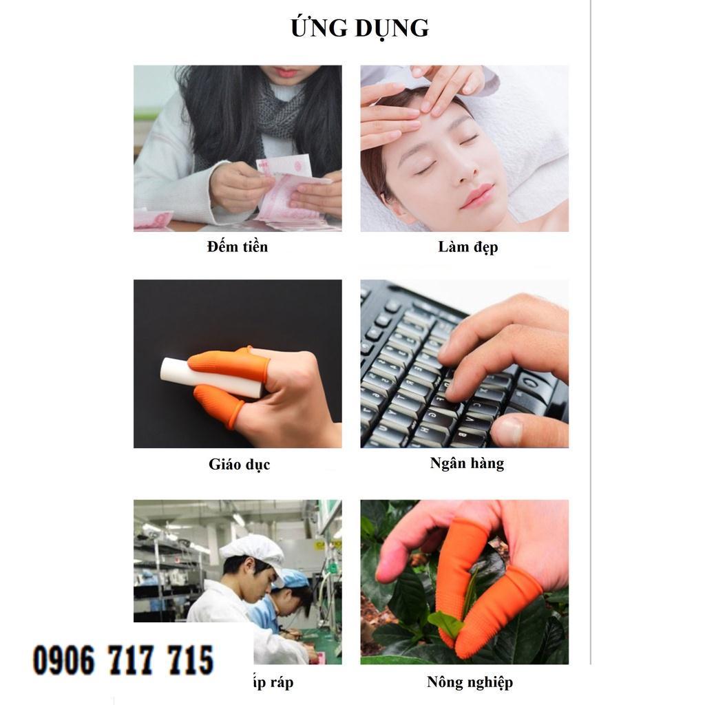 SET 50c - 100c Bao ngón tay cam sần chống tĩnh điện dùng trong công nghiệp điện tử, yte, spa, ,nail, xăm hình