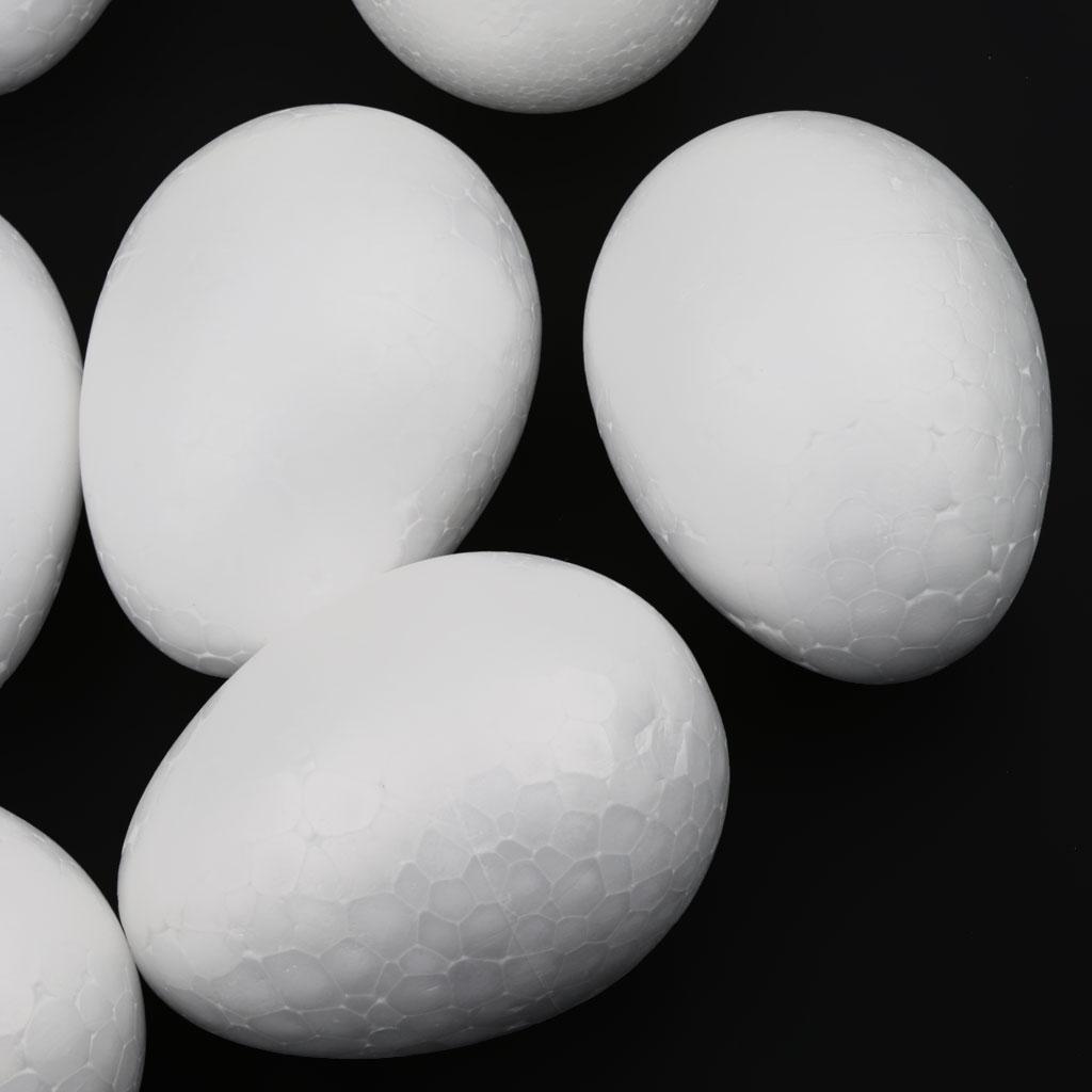 10Pcs White Modelling Craft Polystyrene Foam Eggs 8cm