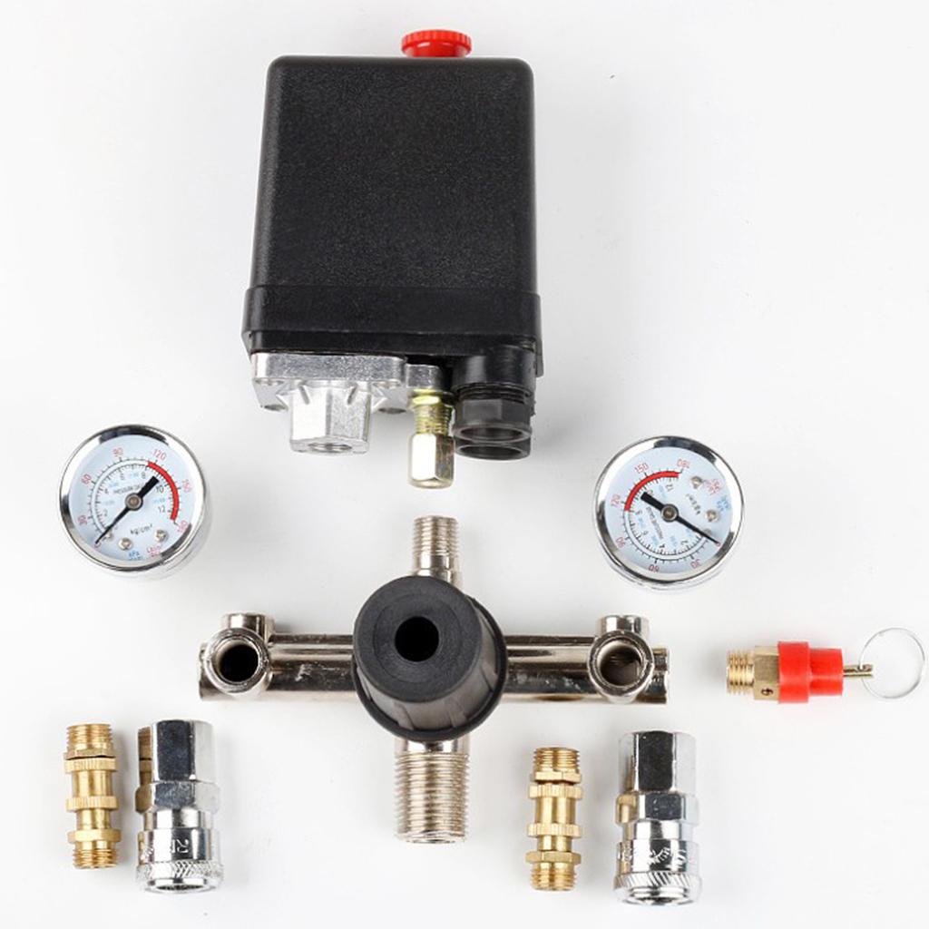 Không Khí Van Áp Suất Công Tắc Điều Khiển Đa Tạp Ổn Với Đồng Hồ Đo 0.5-0.8MPA   Phạm Vi Áp