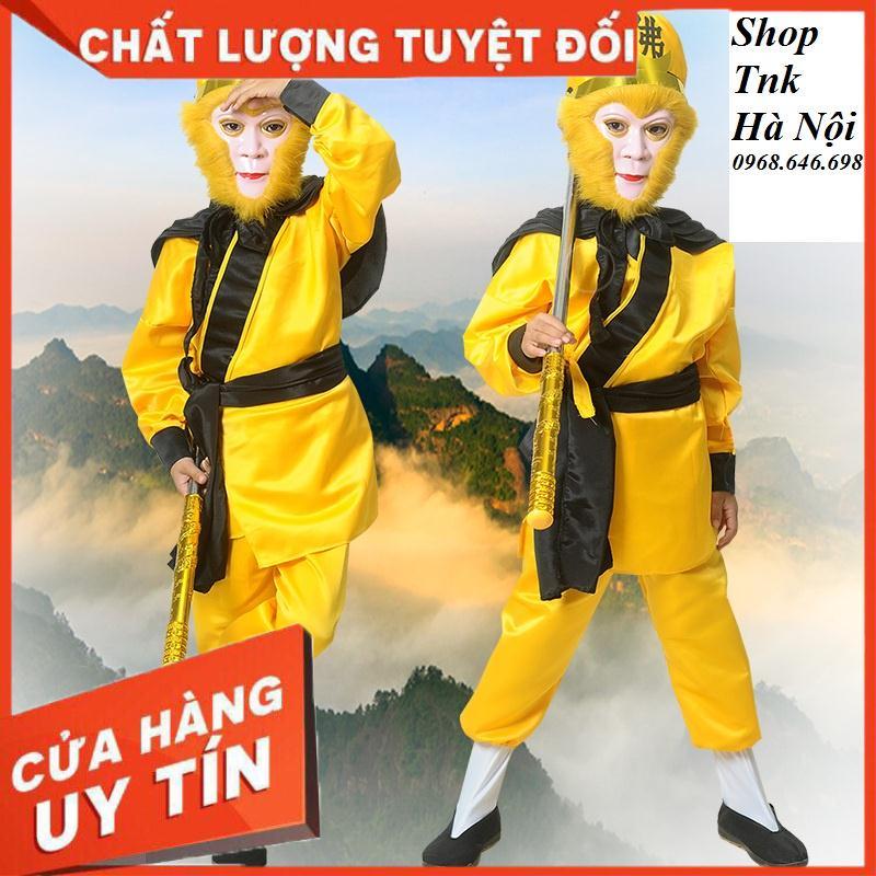 Bộ đồ Tôn Ngộ Không trẻ Em bản màu vàng đầy đủ Ảnh Thật